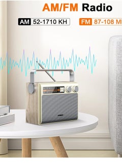 Generic Portable FM AM Radio Bluetooth Radio With Best Reception Transistor Radio Plug In Wall Or Battery Powered Radio With Headphone Jack USB Aux Input Speaker  - Image 4