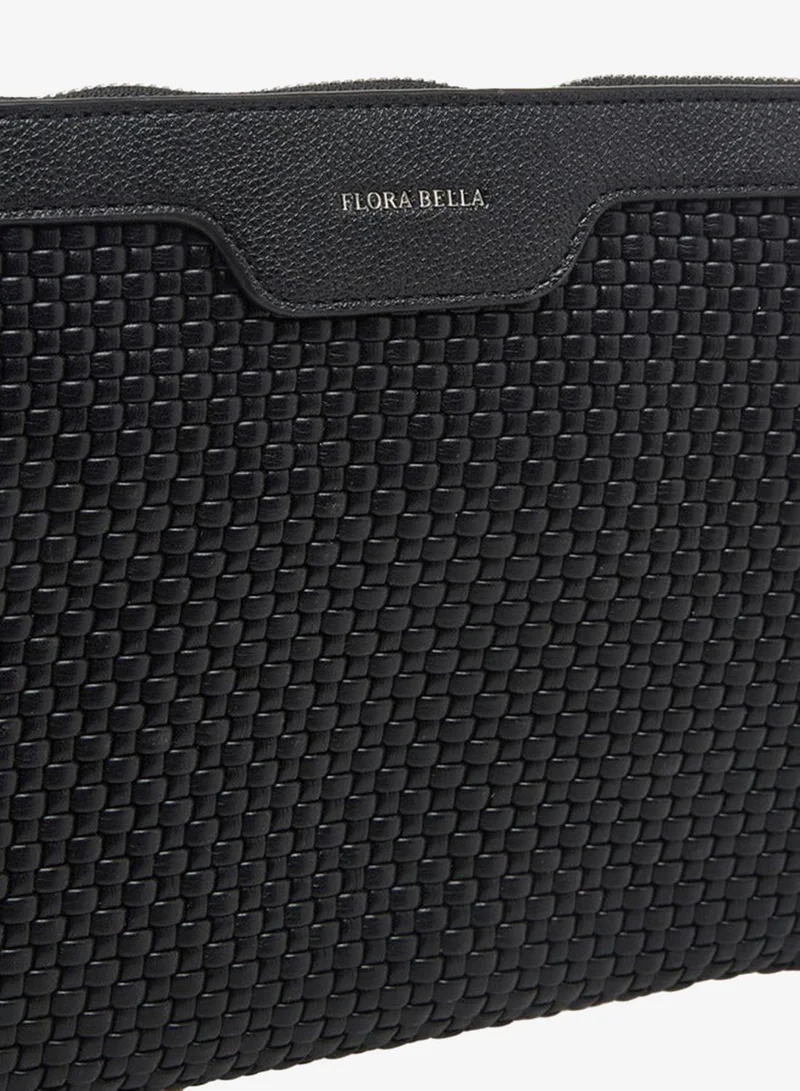 Flora Bella By Shoexpress Textured Pouch with Zip Closure