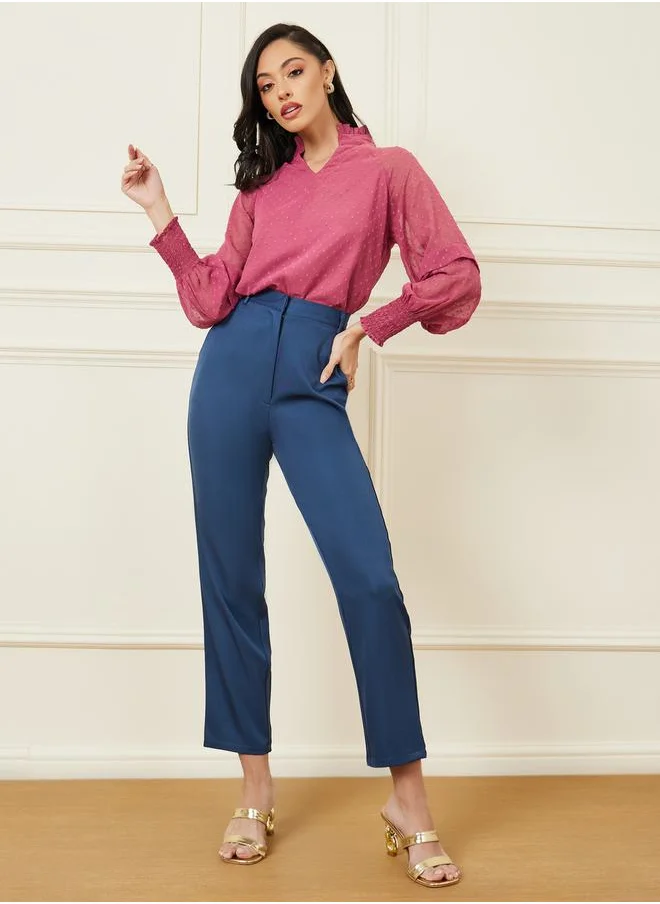 ستايلي Dobby Textured Long Sleeves Blouse