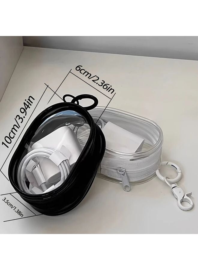 Whit Headphone Bag 2 Pcs Mini Portable Transparent Cable Organizer - Image 4