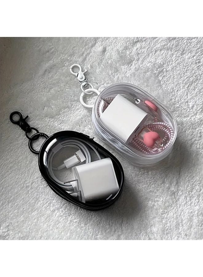 Whit Headphone Bag 2 Pcs Mini Portable Transparent Cable Organizer - Image 3
