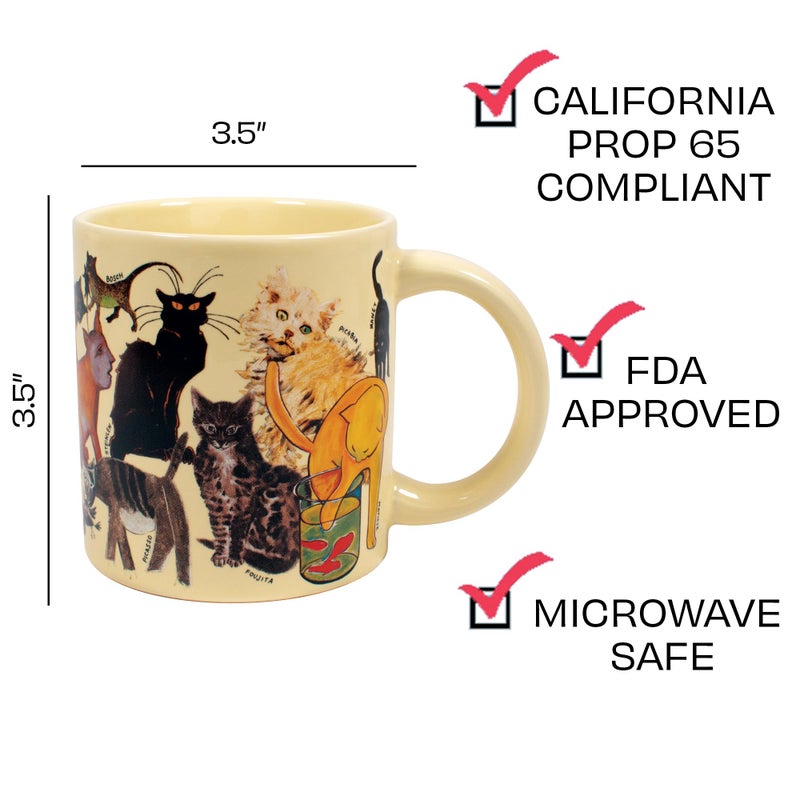 The Unemployed Philosophers Guild Artistic Cat Mug - Featuring Cats and Kittens from Famous Paintings Throughout Art History, Comes in a Fun Gift Box, 12 oz. - Image 2
