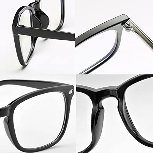 EYLRIM Square Frame Clear Lens Glasses Non Prescription Eyeglasses(A1 Bright Black) - Image 5