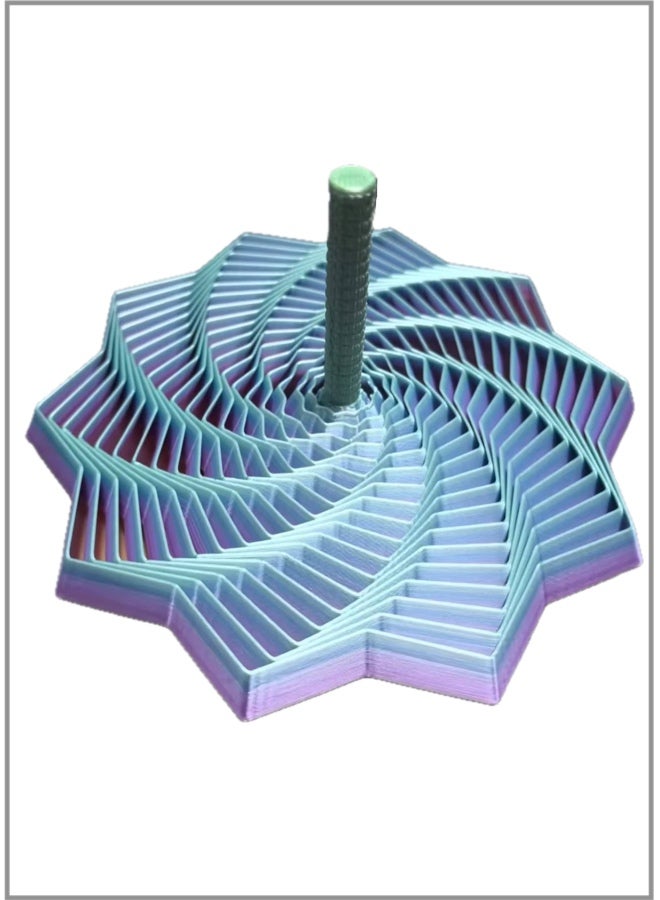 3D Printed Radish Tower - Spiral Optical Illusion Desk Toy & Handheld Fidget (Candy Colors, Medium) - Image 1