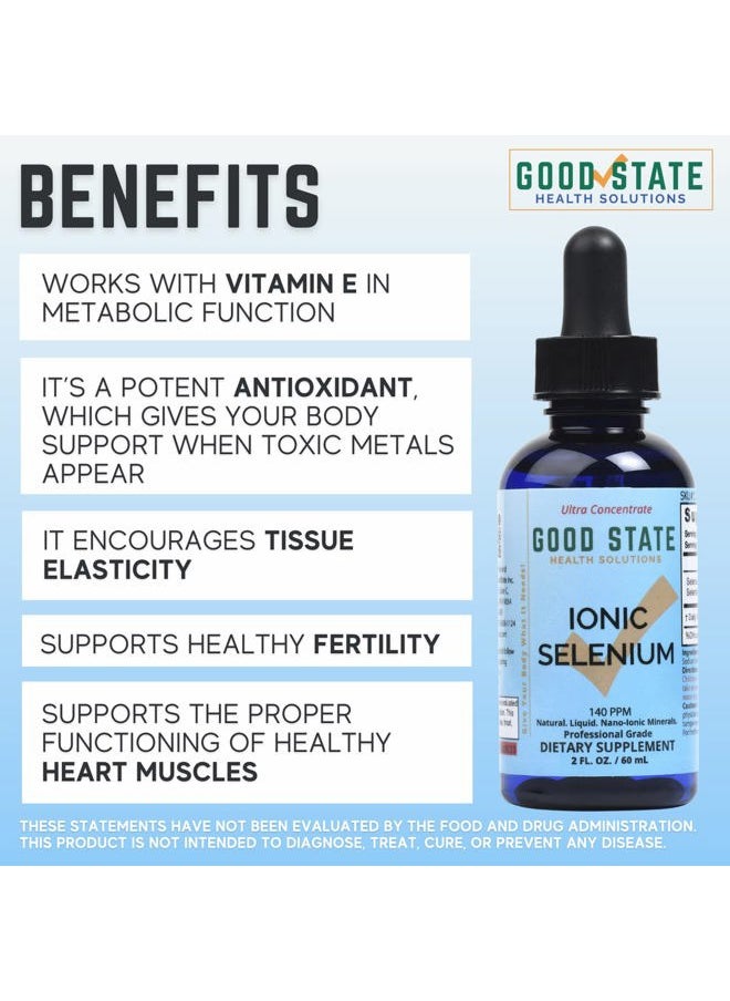 Good State Liquid Ionic Minerals - Selenium Ultra Concentrate - (10 drops equals 70 mcg) (100 servings per bottle)  - Image 2