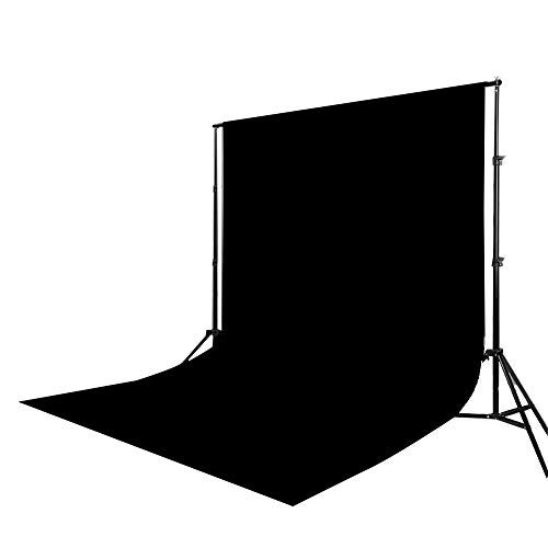 Erthree Black Velvet Photography Backdrop,Light Absorbing Non Reflective Solid Professional Black Background Cloth - Image 1
