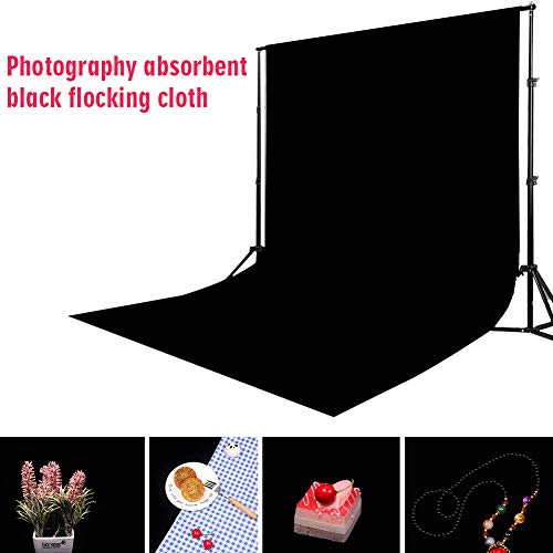Erthree Black Velvet Photography Backdrop,Light Absorbing Non Reflective Solid Professional Black Background Cloth - Image 5