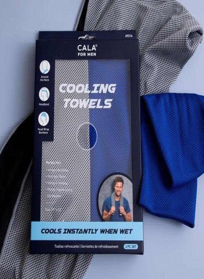 Cala - Cooling Towels (2 Pieces, Blue and Grey) - Image 2
