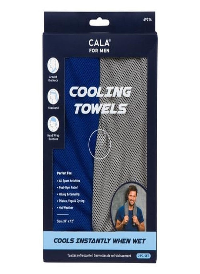 Cala - Cooling Towels (2 Pieces, Blue and Grey) - Image 1