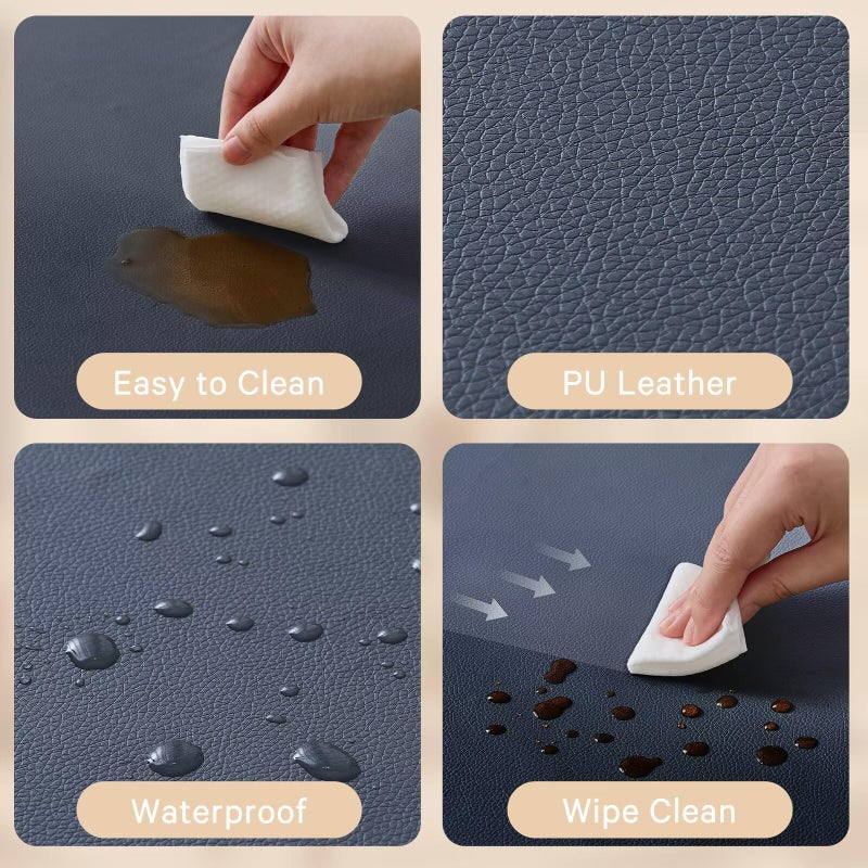 ILPEOD Waterproof Baby Play Mat for Floor 1.3" Thick Memory Foam 79 * 79 Cushion Playpen Playmat Tummy Time Crawling Mat Nursery Rug Pad Mattress Create Soft & Safe Area for Infants,Toddler,Kids,Navy - Image 3