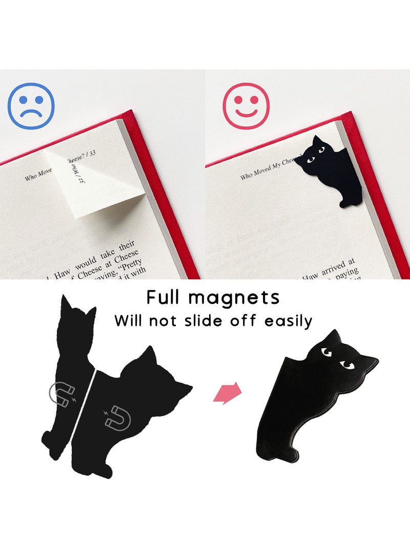 فوميمو لامات مرجعية مغناطيسية، مجموعة من 6 قطع متنوعة من مشابك علامات الكتب اللطيفة للمعلمين والطلاب ومحبي الكتب للقراءة، لمستلزمات المدرسة والمكتب والمنزل، علامات صفحات مغناطيسية على شكل قطة - Image 2