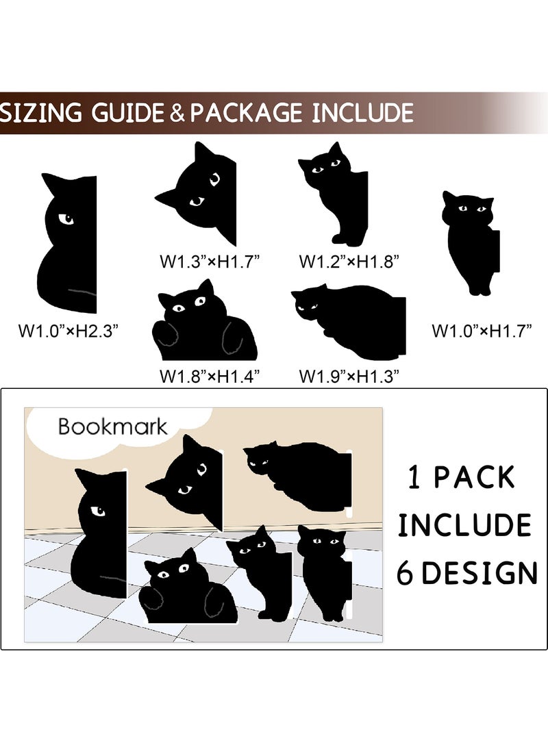 فوميمو لامات مرجعية مغناطيسية، مجموعة من 6 قطع متنوعة من مشابك علامات الكتب اللطيفة للمعلمين والطلاب ومحبي الكتب للقراءة، لمستلزمات المدرسة والمكتب والمنزل، علامات صفحات مغناطيسية على شكل قطة - Image 5