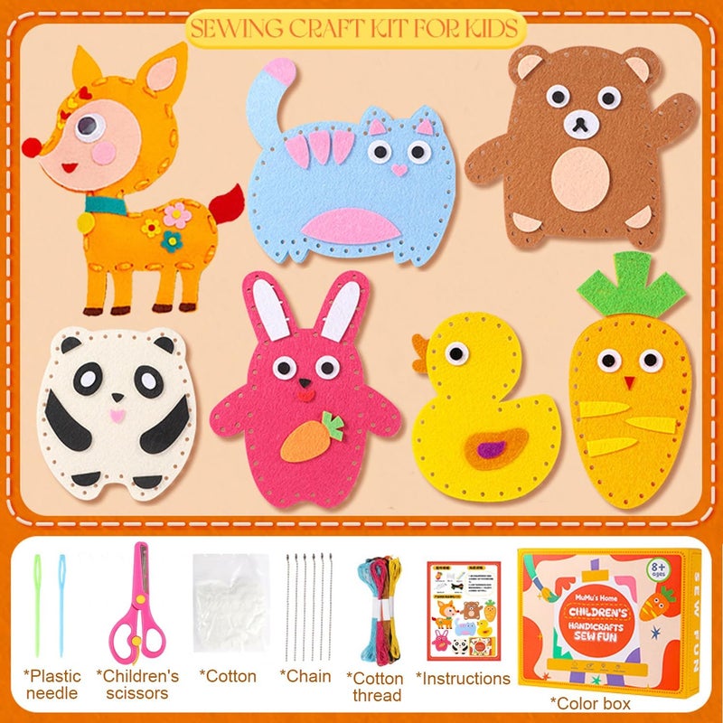 KASTWAVE Sewing Kit for Kids,Felt Animals Sew Craft Kit for Beginners,Fun and Educational Kids DIY Projects Craft and Sew Set Gift for Ages 6+ Girls, Boys, Learn to Sew - Image 4