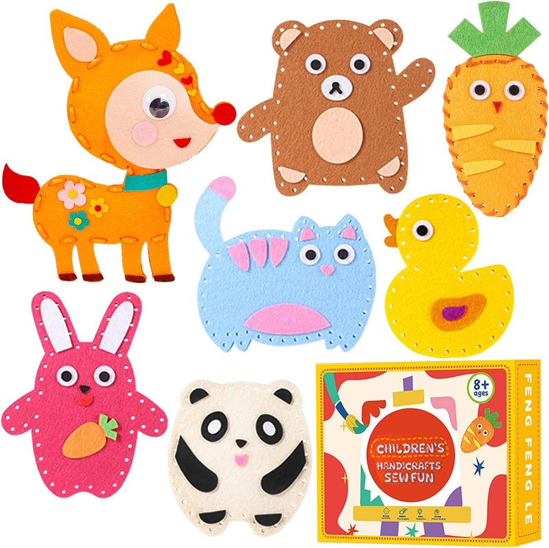 KASTWAVE Sewing Kit for Kids,Felt Animals Sew Craft Kit for Beginners,Fun and Educational Kids DIY Projects Craft and Sew Set Gift for Ages 6+ Girls, Boys, Learn to Sew - Image 1
