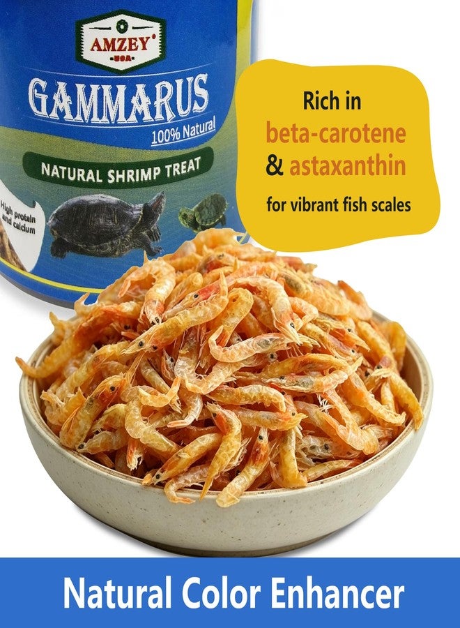 Amzey 0.5oz Sun Dried Baby Shrimp for Turtles - 100% Natural Dried Red Shrimp Fish Food, High Protein Gammarus, Food for All Aquatic Fish, Turtles, Frog, and Newts - Image 2