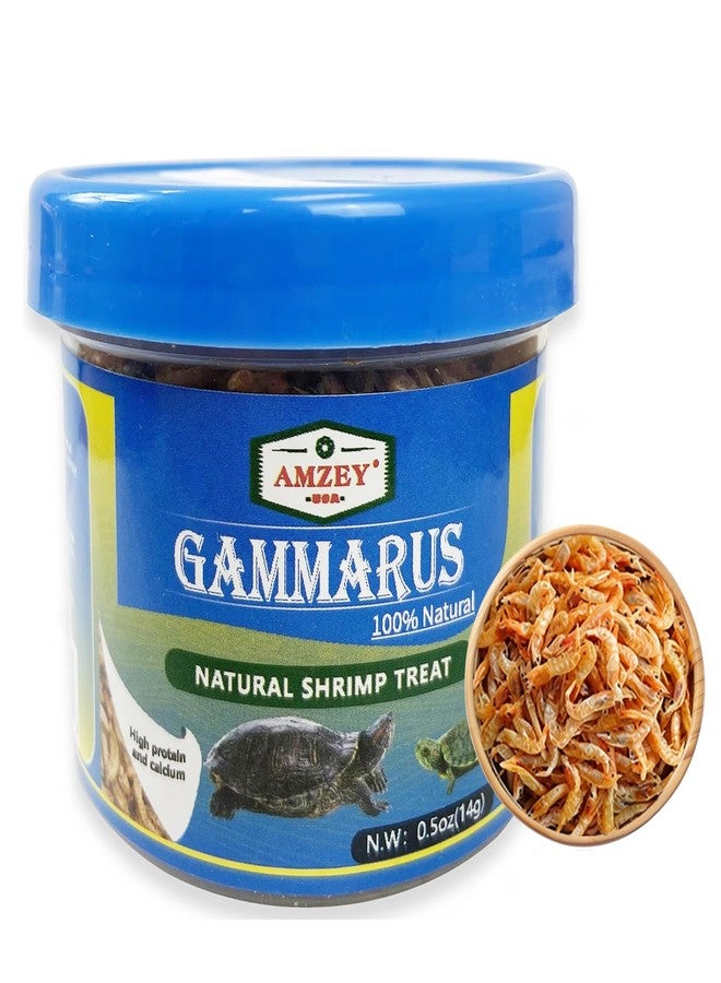 Amzey 0.5oz Sun Dried Baby Shrimp for Turtles - 100% Natural Dried Red Shrimp Fish Food, High Protein Gammarus, Food for All Aquatic Fish, Turtles, Frog, and Newts - Image 1