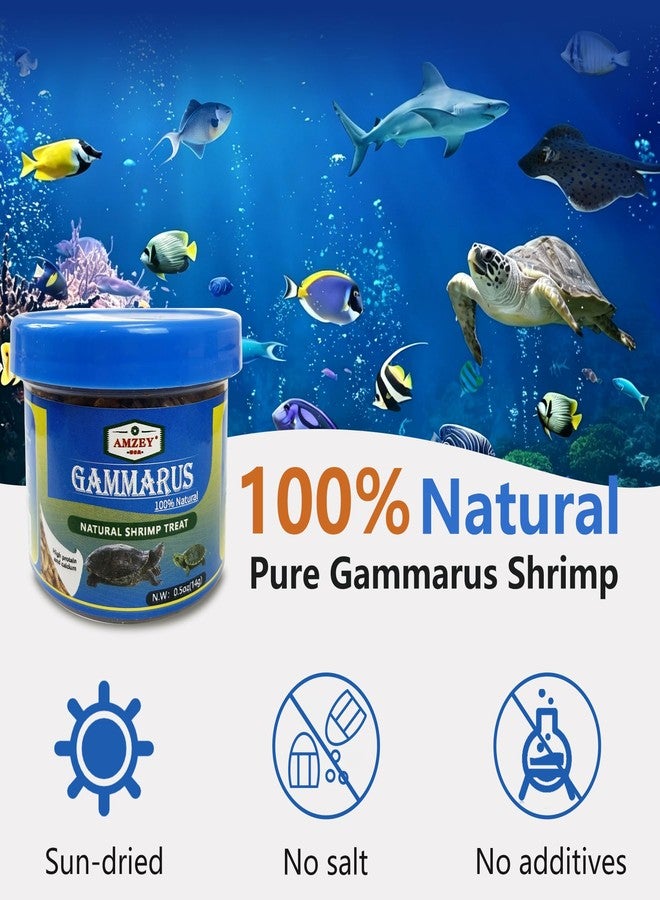 Amzey 0.5oz Sun Dried Baby Shrimp for Turtles - 100% Natural Dried Red Shrimp Fish Food, High Protein Gammarus, Food for All Aquatic Fish, Turtles, Frog, and Newts - Image 4