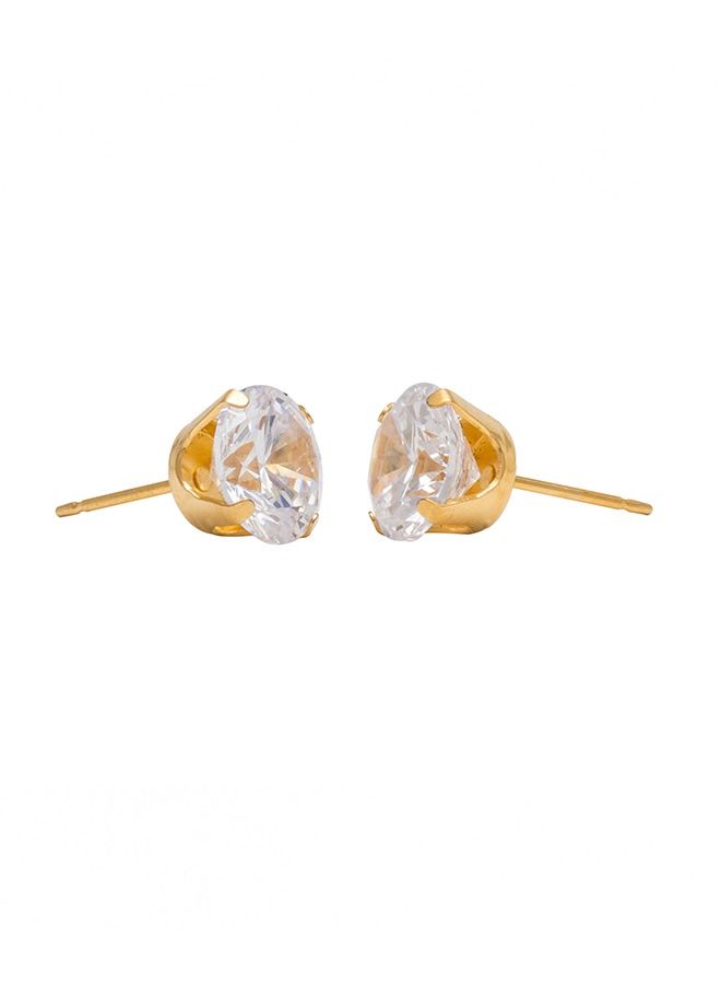 Studex 8MM Cubic Zirconia 24K Pure Gold Plated Ear Studs - Image 4