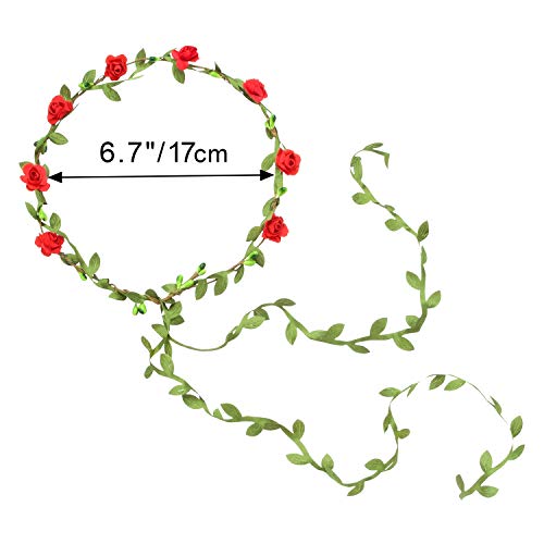 Awpeye 18PCS Multicolor Flower Crown Floral Wreath Headband Floral Crown Garland Headpiece Wedding Festival Party - Image 2