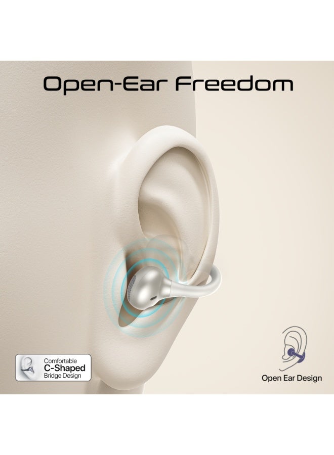 PROMATE 500 mAh Promate AirClip-Pro Open-Ear True Wireless Earbuds, Clip-On OWS Design with 12mm Drivers, Bluetooth 6.0 Multipoint, IntelliTouch Tap Controls, Clear Mic, 28H Battery, IPX4 Sweat Resistant, Safe Charging Case - Image 3
