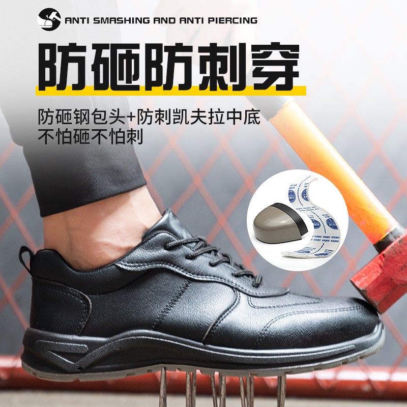 Black Protective Shoes Men'S Anti-Smashing Anti-Piercing Steel Toe Kevlar Insulated 6Kv Safety Protective Shoes - Image 3