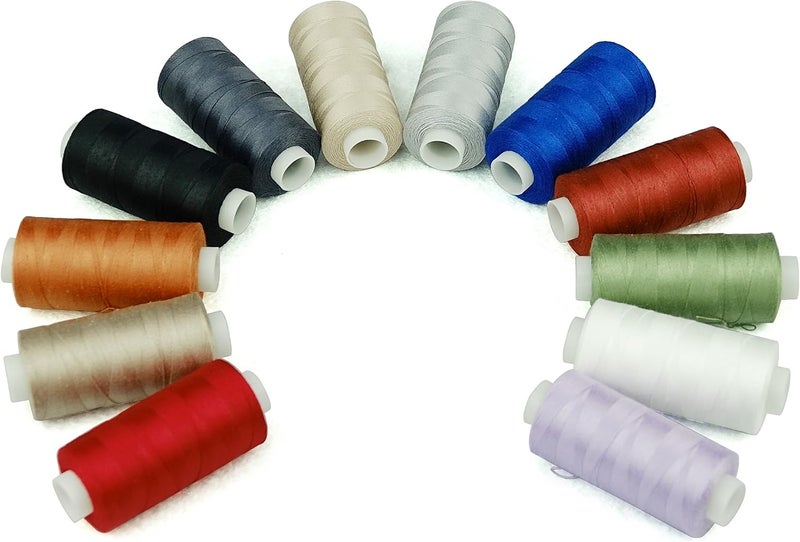 Simthread 12 Multi Colors All Purposes Cotton Quilting Thread - 550 Yards Each - Image 2