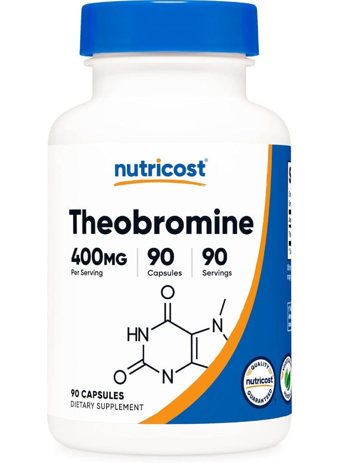 Nutricost Theobromine 400Mg, 90 Vegetarian Capsules Gluten Free, Nongmo - Image 1