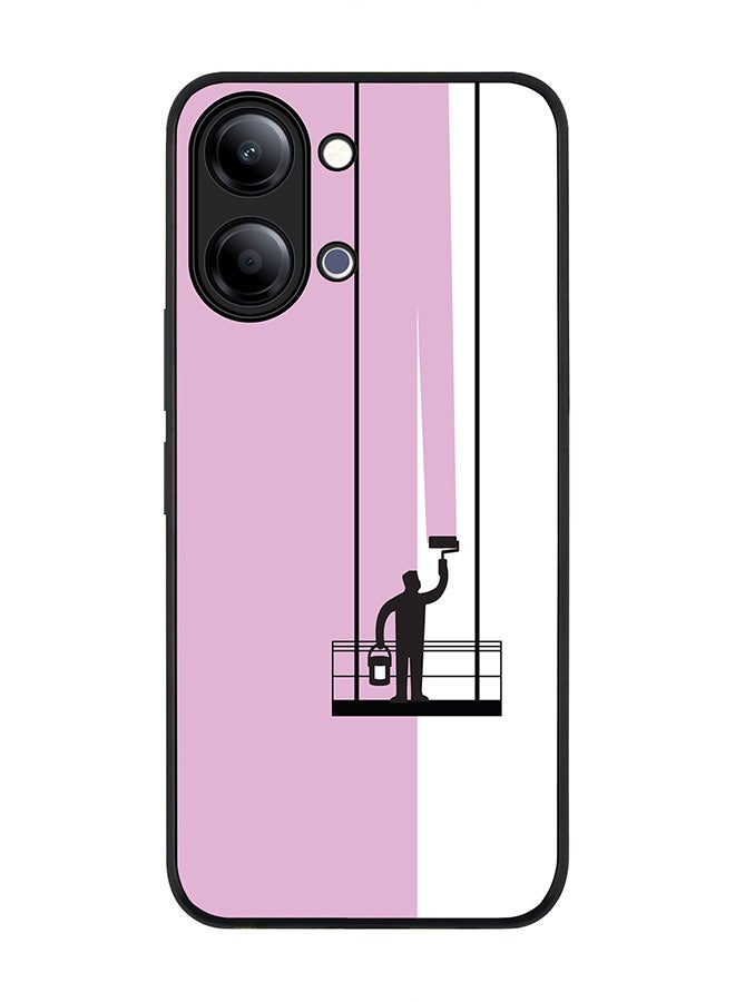 Stylizedd For vivo Y21 / Y11 Case,Slim fit Camera Protection, Shockproof Thin Phone cover  - Paint Hanger (Pink) - Image 1