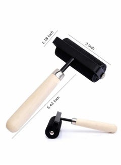 Excefore 1.5 and 3 Inch Hard Rubber Brayer Roller，Hard Rubber Applicator for Arts & Crafts, Ink, Printmaking, Block Stamping, Printing, Applying Glue, Wallpaper and More - 2 Pack  - Image 2