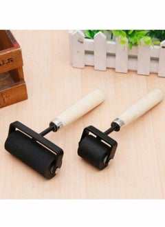 Excefore 1.5 and 3 Inch Hard Rubber Brayer Roller，Hard Rubber Applicator for Arts & Crafts, Ink, Printmaking, Block Stamping, Printing, Applying Glue, Wallpaper and More - 2 Pack  - Image 4