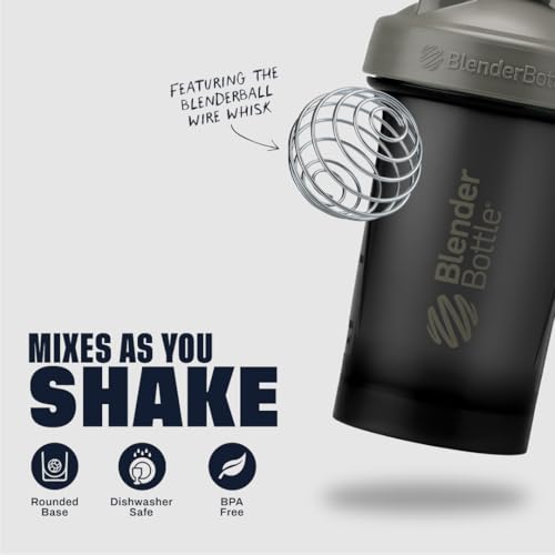 BlenderBottle Classic V2 Shaker Bottle Perfect for Protein Shakes and Pre Workout, 28-Ounce, Grey/Black, Black Shadow - Image 3