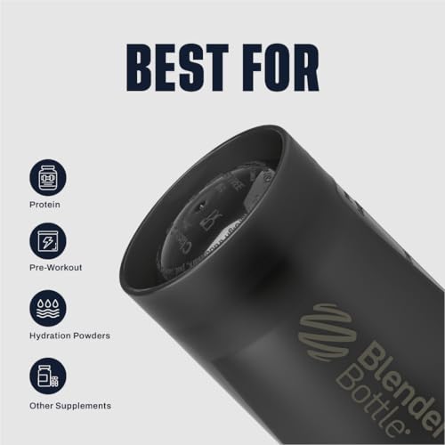 BlenderBottle Classic V2 Shaker Bottle Perfect for Protein Shakes and Pre Workout, 28-Ounce, Grey/Black, Black Shadow - Image 4