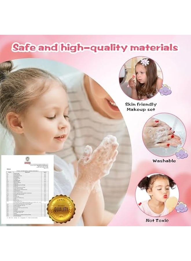NIBEMINENT Kids Washable Makeup Girls Toys,Real Little Girl Make up Sets,Toddler Makeup Kit for Kid Children Princess Birthday Gifts Toys for 5 6 7 8 9 10 Year Old Girls - Image 3