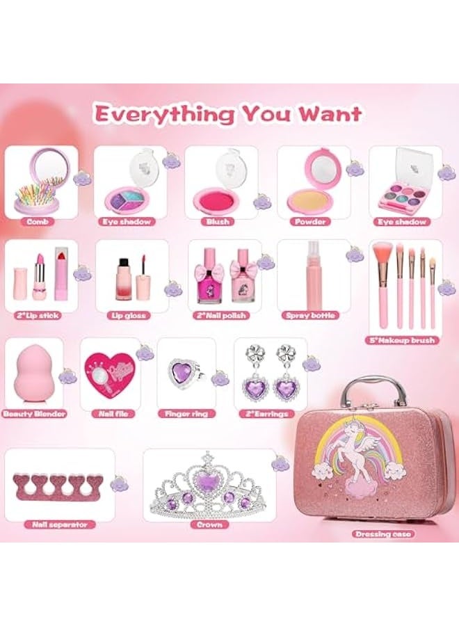 NIBEMINENT Kids Washable Makeup Girls Toys,Real Little Girl Make up Sets,Toddler Makeup Kit for Kid Children Princess Birthday Gifts Toys for 5 6 7 8 9 10 Year Old Girls - Image 2