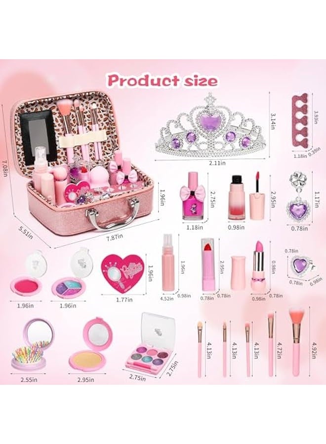 NIBEMINENT Kids Washable Makeup Girls Toys,Real Little Girl Make up Sets,Toddler Makeup Kit for Kid Children Princess Birthday Gifts Toys for 5 6 7 8 9 10 Year Old Girls - Image 4