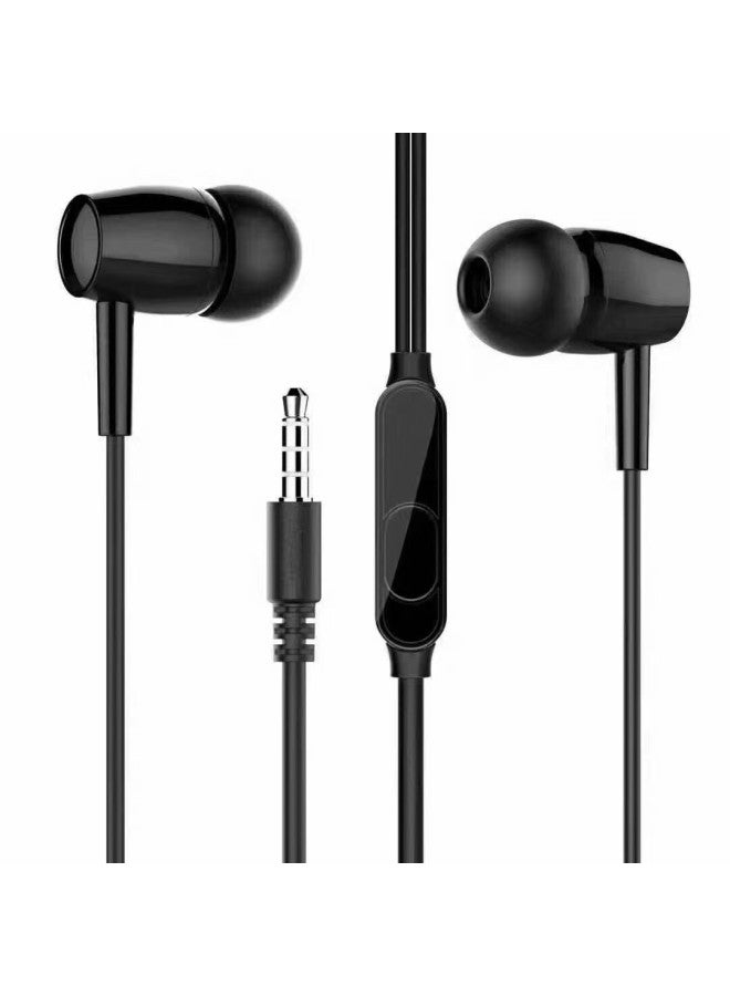 L29D21 Wire-controlled Headset With Microphone In-ear Can Be Equipped With Packaging Box-Color:Black