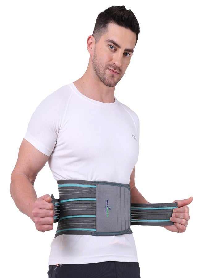 PHLEXMOTION Lumbo Sacral Belt For Women Unisex Contoured Ls Belt For Back Pain Latest Lumber Support Belt For Back Sprains Grey (XXL) - Image 5