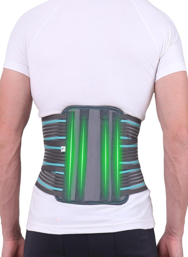 PHLEXMOTION Lumbo Sacral Belt For Women Unisex Contoured Ls Belt For Back Pain Latest Lumber Support Belt For Back Sprains Grey (XXL) - Image 1