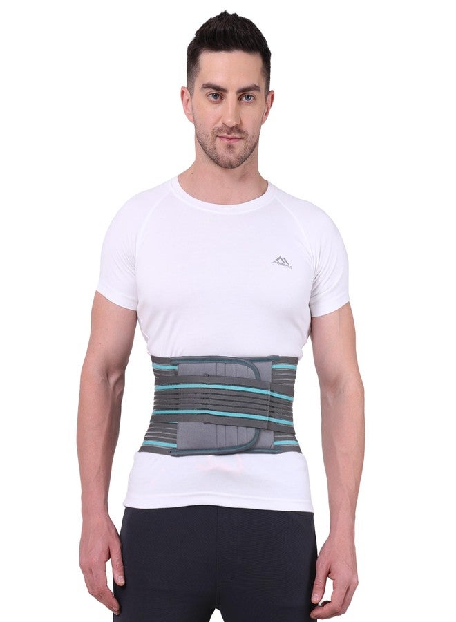 PHLEXMOTION Lumbo Sacral Belt For Women Unisex Contoured Ls Belt For Back Pain Latest Lumber Support Belt For Back Sprains Grey (XXL) - Image 3