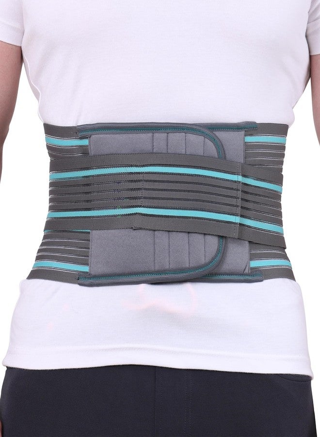 PHLEXMOTION Lumbo Sacral Belt For Women Unisex Contoured Ls Belt For Back Pain Latest Lumber Support Belt For Back Sprains Grey (XXL) - Image 2