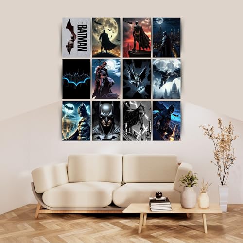 Posters Inc Set of 12 Batman Posters for Wall, Wallart Item for Home, Home Decoration Items for Living Room, Aesthetic Wall Stickers for Bedroom, Birthday Gift for Men, 300 GSM A4 Size Paper - Image 2
