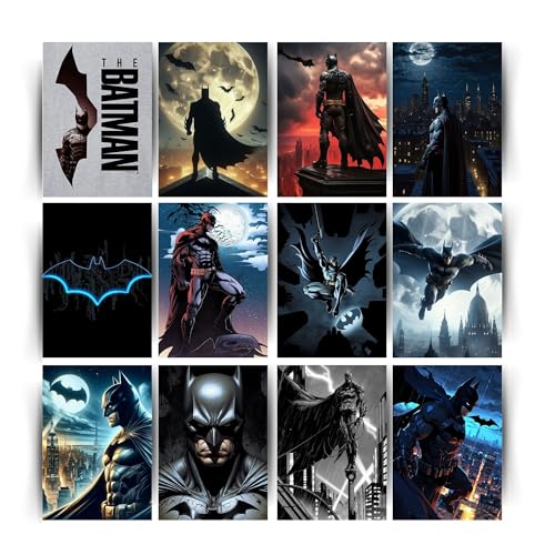 Posters Inc Set of 12 Batman Posters for Wall, Wallart Item for Home, Home Decoration Items for Living Room, Aesthetic Wall Stickers for Bedroom, Birthday Gift for Men, 300 GSM A4 Size Paper - Image 1