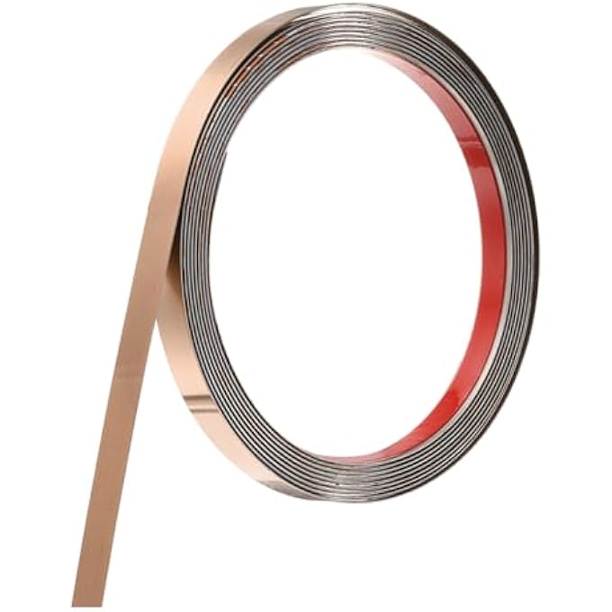 MOULDING STRIP, STAINLESS STEEL WALL MOULDING STRIP FOR PEEL AND STICK, DECORATIVE MOULDING STRIP FOR WALL, MIRROR FRAME, CRAFT AND HOME DECOR, 10 FEET X 1.2 INCHES, MIRRORED ROSE GOLD - Image 1