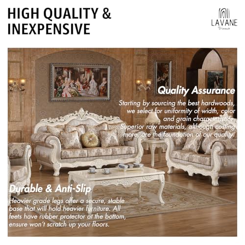 La Vane 14 inch / 35cm Wooden Furniture Legs, Set of 4 European Style Solid Wood Carving Furniture Replacement Feet Decoration for Sofa Cabinet Wardrobe Table Loveseat - Image 4