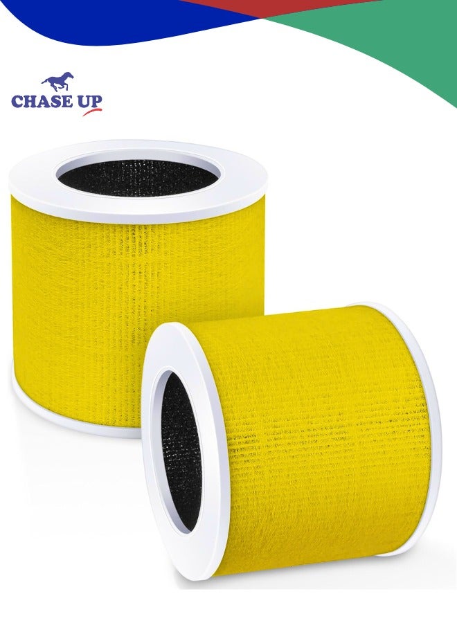 Chase Up 2 Pack Replacement Filter Compatible with Air Purifier, 3-in-1 H13 Grade True HEPA & Activated Carbon Filter (Yellow) - Image 1