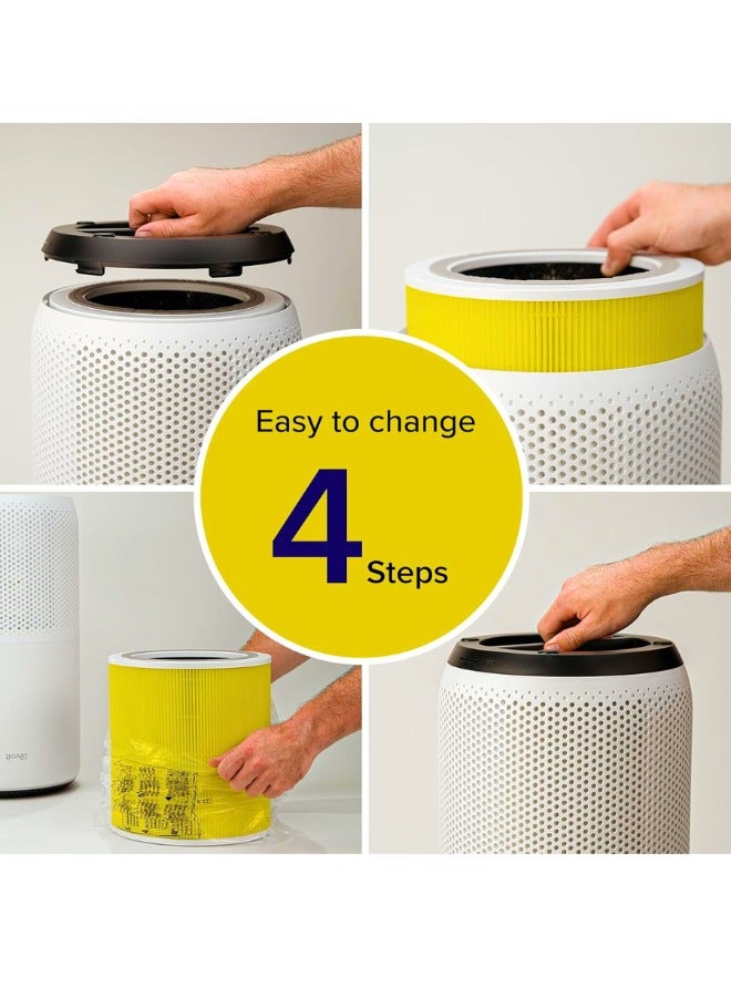 Chase Up 2 Pack Replacement Filter Compatible with Air Purifier, 3-in-1 H13 Grade True HEPA & Activated Carbon Filter (Yellow) - Image 2