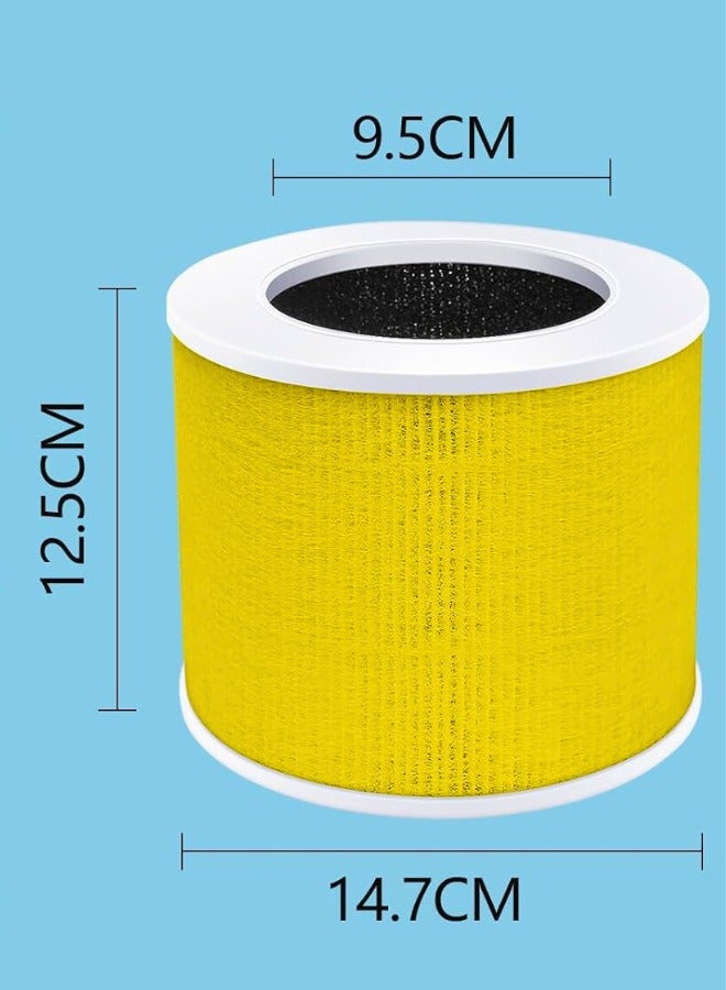 Chase Up 2 Pack Replacement Filter Compatible with Air Purifier, 3-in-1 H13 Grade True HEPA & Activated Carbon Filter (Yellow) - Image 3