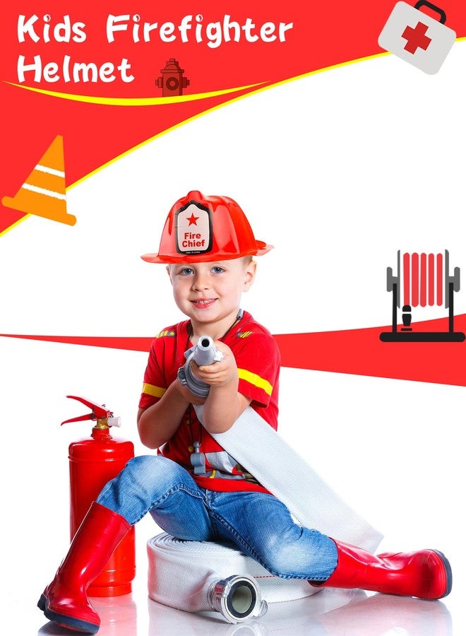 Cotiny 48 Pack Kids Fire Helmet Cosplay Hats for Firefighter Party Dress Up Halloween Costume - Image 4