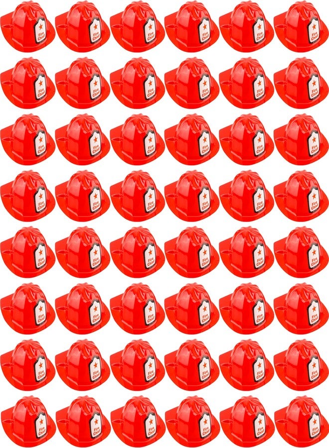 Cotiny 48 Pack Kids Fire Helmet Cosplay Hats for Firefighter Party Dress Up Halloween Costume - Image 1