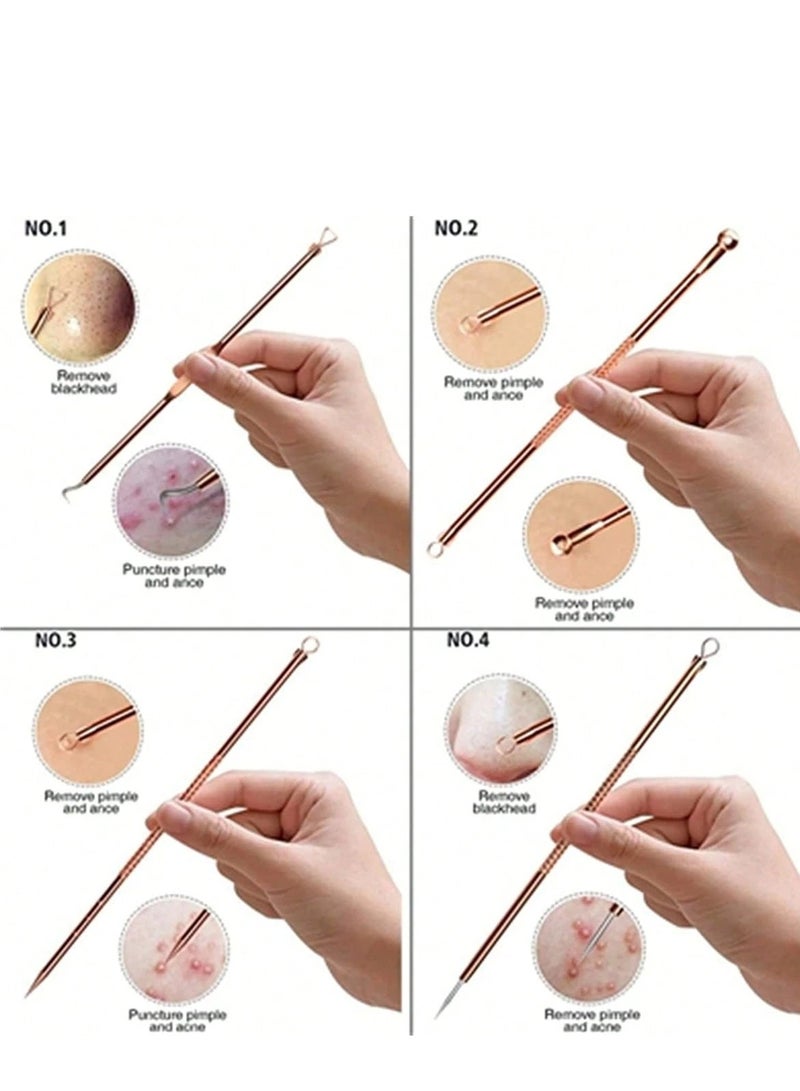 Shein 4 Pcs Blackhead & Pimple Remover Tools – Facial Pore Cleansing & Skincare Kit - Image 5